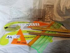 21 PC Set Vintage Drafting Tool STENCILS Triangle TEMPLATE Curves Guides lot AA8