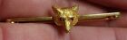 Stunning antique Fox mask hunting tie broach solid 18ct gold ruby eyes 