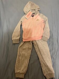 💥NWT Size 3T Juicy Couture Girls Jogger set Pants and Hoodie Jacket Velour Pink