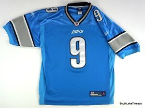 Matthew Stafford Detroit Lions Football Jersey Reebok Authentic Size 50 Blue