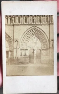 ca.1860’s NOTRE DAME Entrance Arch & Door Paris, France CDV by Jules Marinier - Picture 1 of 6