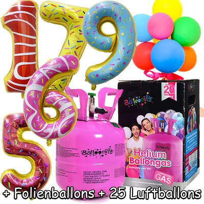 FOLIENBALLONS + BALLONGAS + LUFTBALLONS - 1-99 Geburtstag Party Deko Set Helium - Bild 1 von 4