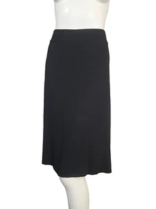 Falda recta hasta la rodilla Jersey tejido negro EILEEN FISHER MUJER talla 2X - Imagen 1 de 3