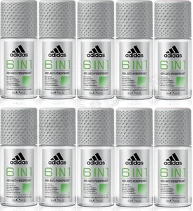 10 ADIDAS 6 IN 1 48H Anti Marks Odour Antiperspirant Roll On Deodorant 50ml - Picture 1 of 4