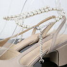 10Pcs Pearl Shoe Chains Faux Glossy Pearl Metal Buckle DIY Shoes Chain Parts Eom