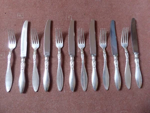 Art Deco: WELLNER - Cubiertos de postre - Mod. 81 - 6 pers. - 12 piezas - Imagen 1 de 4