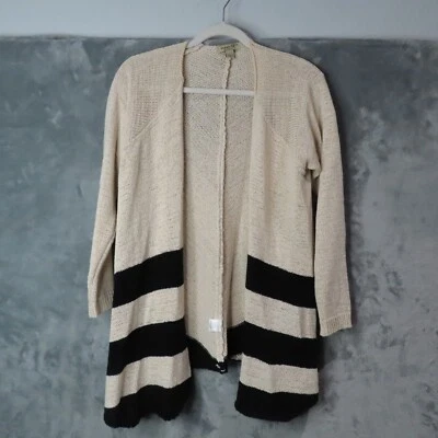 Cárdigan Suéter ONE WORLD Mujer PXL Petite XL Beige Negro Rayas Manga Larga Foto 1 de 4