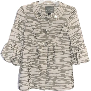 Chaqueta Mac & Jac Mujer Pequeña Estilo Retro Beige Oliva Botones Grandes - Imagen 1 de 10
