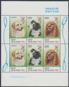 NEW ZEALAND HEALTH M/S SET 1982 DOGS GRADE A (ID:MMH140) - Picture 1 of 1