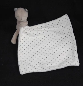 🐹Doudou chat loutre mouchoir blanc à pois OBAIBI OKAIDI peluche ours gris TTBE - Picture 1 of 1