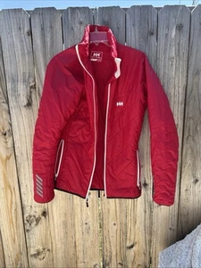 Helly Hansen Full Zip Aspen Snowmass puffy Red Jacket Women’s Large quilted lite - Picture 1 of 17