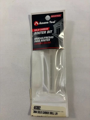 Amana инструмент 463002 твердосплавные сверла биты 2 мм D x 49 мм левой рукой новый лот из 49 - Изображение 1 из 3