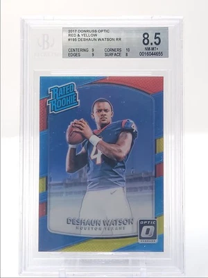 Deshaun Watson 2017 Donruss clasificación óptica novato rojo amarillo radiocontrol BGS 8,5 Q4408 Foto 1 de 2