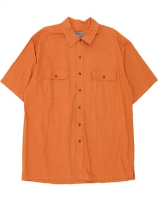 EDDIE BAUER Mens Short Sleeve Shirt Large Orange Cotton CI05 - Image 1 of 3