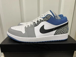 New Nike Air Jordan 1 Low SE True Blue US Mens Size 12 Elephant Print DM1199-140 - Picture 1 of 6