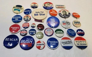 Vintage Lot Of 31 Political Campaign Button Pins Nixon Goldwater Ford Bush  - Picture 1 of 13