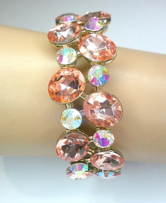 Genuine Rose Gold and Crystal Bracelet Stretch - Image 1 of 4