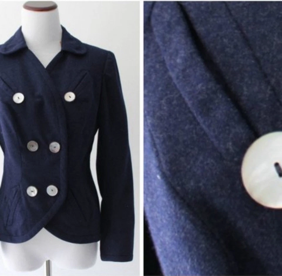 Blazer de colección Sally Milgrim azul marino raro hallazgo antiguo Foto 1 de 4
