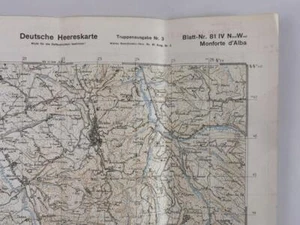 Deutsche Heereskarte "Monforte d Alba" Italien, Maße 45 x 50 cm, datiert 1944, u - Picture 1 of 6