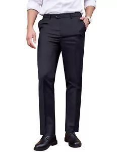 COOFANDY Men's Classic Fit Dress Pants Wrinkle Free Expandable Waist Suit Pants - Picture 1 of 8