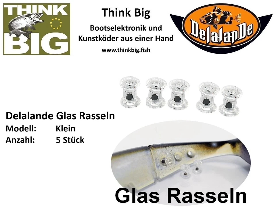 ✅ Delalande 5 kleine Glas Rasseln für Buster Shads in 5 und 7 cm ✅ - Bild 1 von 1