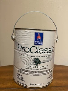 Sherwin Williams ProClassic Oil-Based Paint (1 Gallon), Semi-Gloss, Extra White - Picture 1 of 1