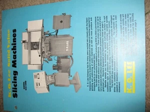 K O Lee Manual Slicing machines 4 Pgs. Technical data,+ Std. Equipment, Mint - Picture 1 of 6