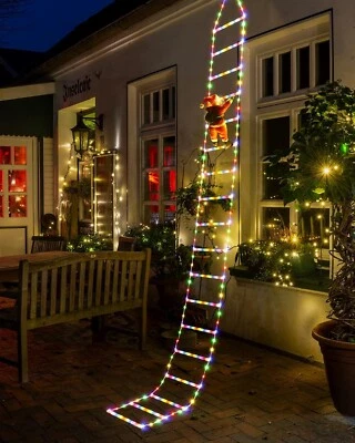 LED Christmas Ladder Lights 10ft with Santa Claus Indoor Outdoor Xmas Tree Decor - Image 1 of 4