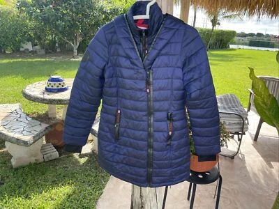 Equipamento meteorológico Canadá NAVY ISOLADO NÁILON COM CAPUZ ZÍPER FRONTAL PARKA tamanho M - Imagem 1 de 4