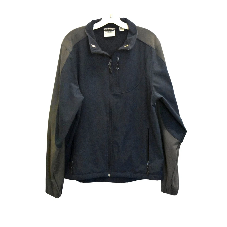 Chaqueta de hombre negra diamante azul marino exterior cremallera completa talla M Foto 1 de 4