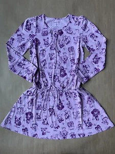 LANDS' END Girls DRESS Size: MEDIUM / 5- 6 New SHIP FREE Knit Long Sleeve Dogs - Picture 1 of 12