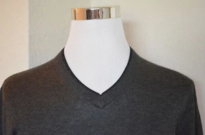Suéter Perry Ellis MEDIANO Gris Mezcla Lana Merino Codera Cuello en V $80 (M63) - Imagen 1 de 5