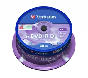 Verbatim 43757 DVD+R Double Layer 8.5GB 8X Matt Silver 25 Pack - Picture 1 of 1