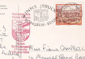 Austria Postal History Innsbruck Slogan Postmark Kongress Stadt Nationalpark - Picture 1 of 3