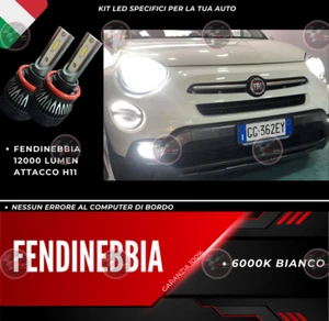 KIT FULL LED FIAT 500X FENDINEBBIA H11 BIANCO 6000K 12000 LUMEN  BIANCO CANBUS  - Picture 1 of 11