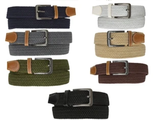 Wide Men's Elastic Stretch Belt metal Buckle Belt Casual Golf Belt Small to XL - Picture 1 of 4