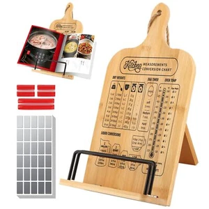 Cookbook Stand Wooden Cookbook Holder for Kitchen Counter Recipe Book Holder ... - Picture 1 of 9