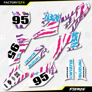 White Blue Retro Fierce Racing Graphics Kit fits 04-06 Suzuki RMZ250 RMZ 250 - Bild 1 von 5