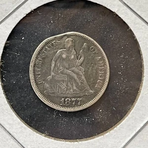 1877 10C ESTADOS UNIDOS LIBERTAD SENTADA GENUINA ORIGINAL FICHA DE AMOR KM# A92 - Imagen 1 de 4