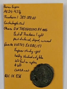 383-388 AD Roman Empire - Theodosius I - Constantinople Mint (#A002) - Picture 1 of 3