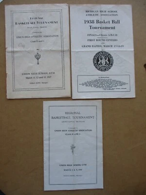 1937-40 Lot of '3' Michigan High School Basketball Tournament Finals Programs - Image 1 of 3