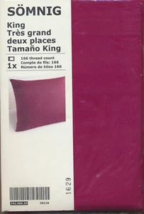 IKEA Somnig Pillowcase King size Dark Pink Cotton 166 TC 20" x 36" NEW - Picture 1 of 3