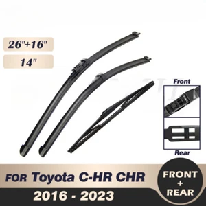 Wiper Front & Rear Wiper Blades Set Windshield Windscreen 26"16"14" Wiper Blades - Picture 1 of 19