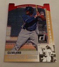 2015 Francisco Lindor Donruss Preferred Cut to the Chase GOLD ROOKIE #36 (2/25)