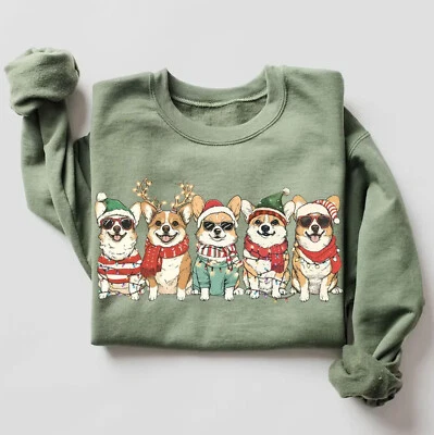 Corgi de Navidad con Bufanda Sudadera, Linda Camisa de Navidad Corgi Perro, Corgi Mamá Foto 1 de 3