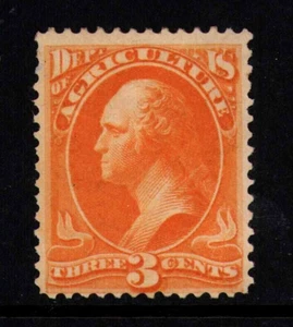 1873 US Official Agriculture SC O3 3c Yellow - Printed by CBN - MH Fine & Bright - Picture 1 of 3