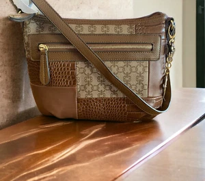 Bueno Shoulder Bag Purse Faux Leather Brown Multi NWT - Picture 1 of 3