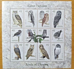 Ukraine 2003 Owls of Ukraine  Birds Fauna MNH - Picture 1 of 7