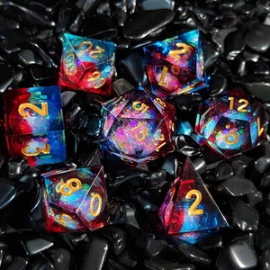 DND Poly Dice Set Resin Liquid Core Polyhedral Die 7Pcs RPG Dungeons and Dragons - Picture 1 of 8