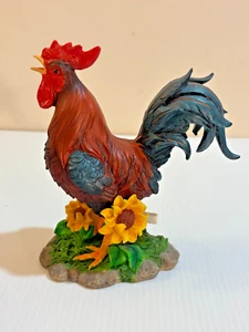 Lenox Sunflower Sunrise Rooster Flowers Figurine Orig Box Brown Chicken - Picture 1 of 8